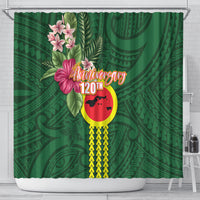Manu'a Cession Day 120th Anniversary Shower Curtain Polynesian Pattern and Hibiscus Flower LT03 - Polynesian Pride