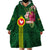 Manu'a Cession Day 120th Anniversary Wearable Blanket Hoodie Polynesian Pattern and Hibiscus Flower