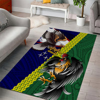 Manu'a Island and American Samoa Area Rug Rooster and Eagle Mascot LT03 - Polynesian Pride