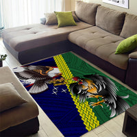 Manu'a Island and American Samoa Area Rug Rooster and Eagle Mascot LT03 - Polynesian Pride