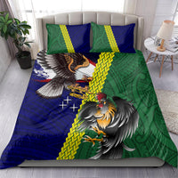 Manu'a Island and American Samoa Bedding Set Rooster and Eagle Mascot LT03 - Polynesian Pride