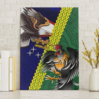 Manu'a Island and American Samoa Canvas Wall Art Rooster and Eagle Mascot LT03 Without Frame Green - Polynesian Pride
