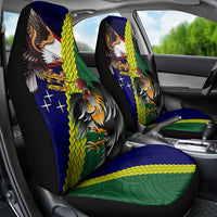 Manu'a Island and American Samoa Car Seat Cover Rooster and Eagle Mascot LT03 - Polynesian Pride