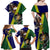 Manu'a Island and American Samoa Family Matching Off Shoulder Maxi Dress and Hawaiian Shirt Rooster and Eagle Mascot