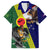 Manu'a Island and American Samoa Family Matching Off Shoulder Maxi Dress and Hawaiian Shirt Rooster and Eagle Mascot