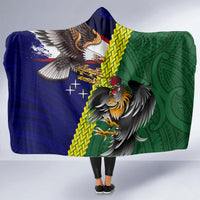 Manu'a Island and American Samoa Hooded Blanket Rooster and Eagle Mascot LT03 - Polynesian Pride