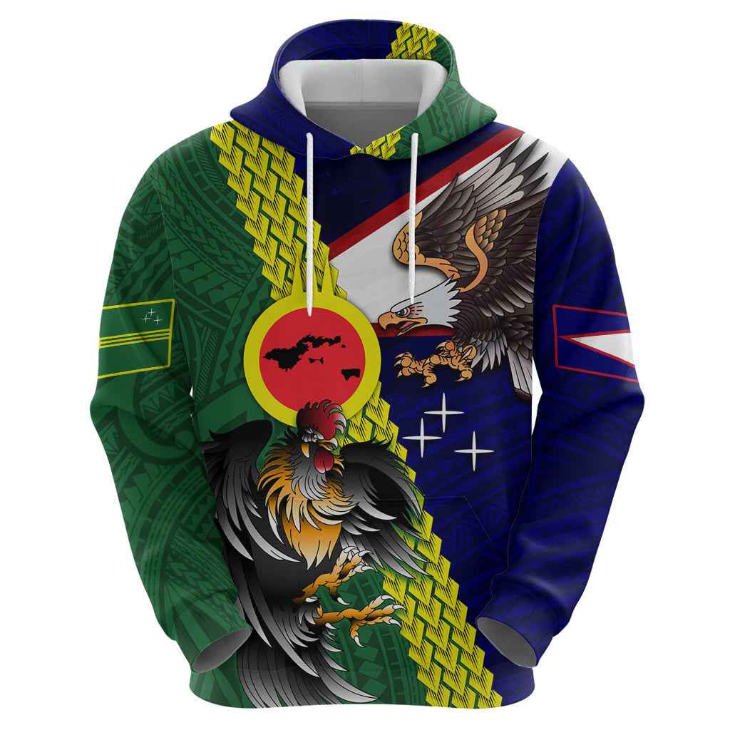 Manu'a Island and American Samoa Hoodie Rooster and Eagle Mascot LT03 - Polynesian Pride