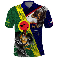 Manu'a Island and American Samoa Polo Shirt Rooster and Eagle Mascot LT03 Green - Polynesian Pride