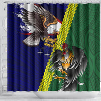 Manu'a Island and American Samoa Shower Curtain Rooster and Eagle Mascot LT03 - Polynesian Pride