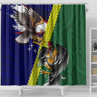 Manu'a Island and American Samoa Shower Curtain Rooster and Eagle Mascot LT03 - Polynesian Pride
