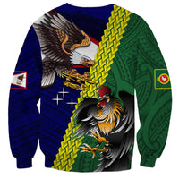 Manu'a Island and American Samoa Sweatshirt Rooster and Eagle Mascot LT03 - Polynesian Pride