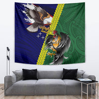 Manu'a Island and American Samoa Tapestry Rooster and Eagle Mascot LT03 Green - Polynesian Pride