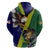 Manu'a Island and American Samoa Zip Hoodie Rooster and Eagle Mascot