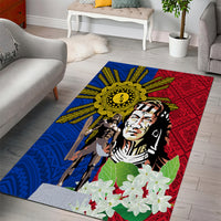 Philippines Lapu-Lapu Area Rug Filipino Sun Tattoo With Yakan Pattern LT03 - Polynesian Pride