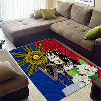 Philippines Lapu-Lapu Area Rug Filipino Sun Tattoo With Yakan Pattern LT03 - Polynesian Pride