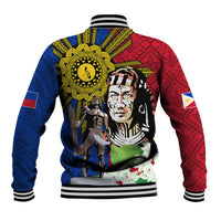 Philippines Lapu-Lapu Baseball Jacket Filipino Sun Tattoo With Yakan Pattern LT03 - Polynesian Pride