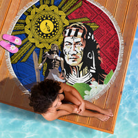 Philippines Lapu-Lapu Beach Blanket Filipino Sun Tattoo With Yakan Pattern LT03 - Polynesian Pride