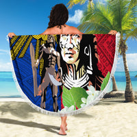 Philippines Lapu-Lapu Beach Blanket Filipino Sun Tattoo With Yakan Pattern LT03 - Polynesian Pride