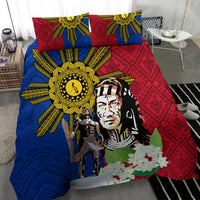 Philippines Lapu-Lapu Bedding Set Filipino Sun Tattoo With Yakan Pattern LT03 - Polynesian Pride