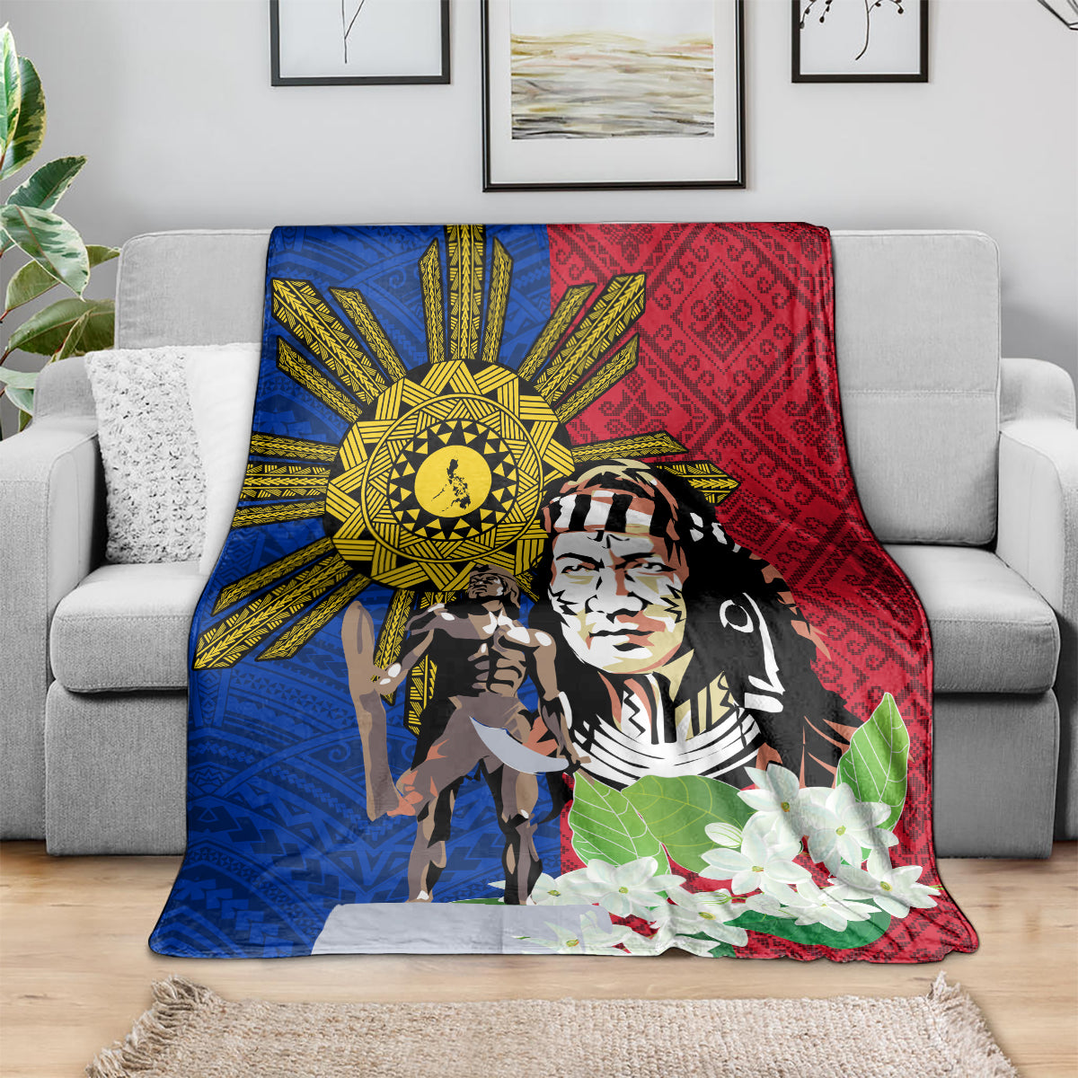 Philippines Lapu-Lapu Blanket Filipino Sun Tattoo With Yakan Pattern LT03 - Polynesian Pride