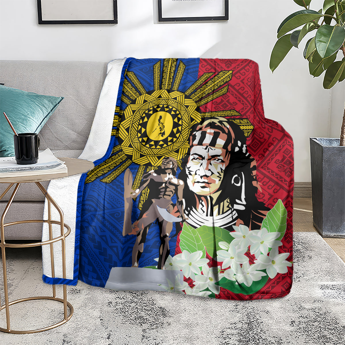 Philippines Lapu-Lapu Blanket Filipino Sun Tattoo With Yakan Pattern LT03 - Polynesian Pride