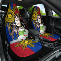Philippines Lapu-Lapu Car Seat Cover Filipino Sun Tattoo With Yakan Pattern LT03 One Size Red - Polynesian Pride