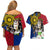 Philippines Lapu-Lapu Couples Matching Off Shoulder Short Dress and Hawaiian Shirt Filipino Sun Tattoo With Yakan Pattern