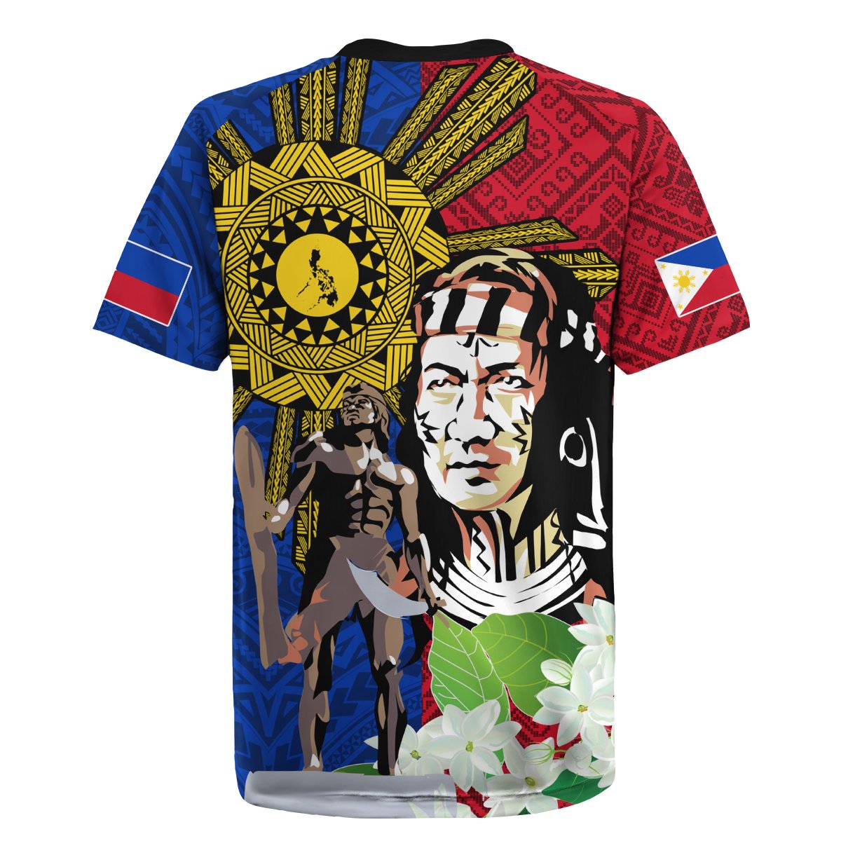 Philippines Lapu-Lapu Rugby Jersey Filipino Sun Tattoo With Yakan Pattern LT03 - Polynesian Pride