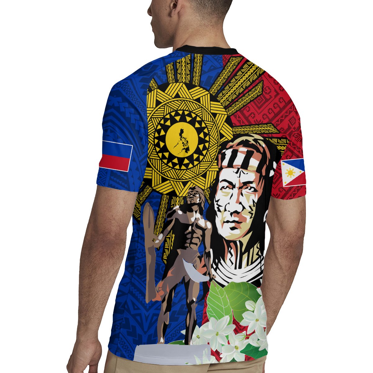 Philippines Lapu-Lapu Rugby Jersey Filipino Sun Tattoo With Yakan Pattern LT03 - Polynesian Pride