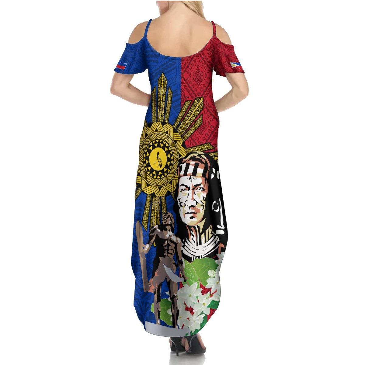 Philippines Lapu-Lapu Summer Maxi Dress Filipino Sun Tattoo With Yakan Pattern LT03 - Polynesian Pride