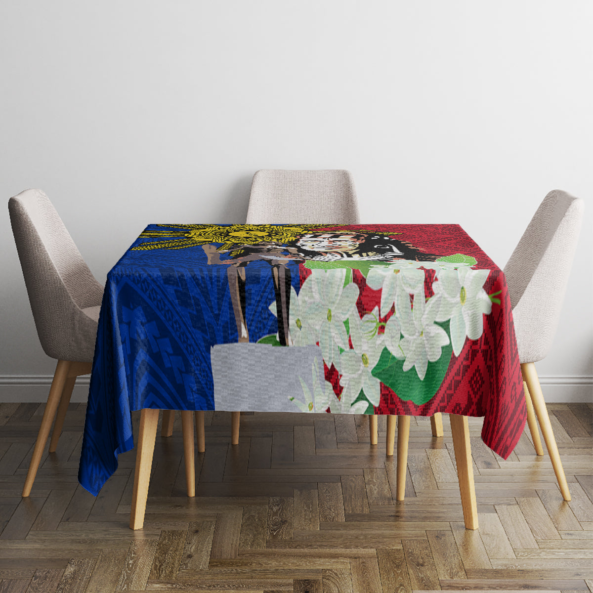 Philippines Lapu-Lapu Tablecloth Filipino Sun Tattoo With Yakan Pattern LT03 - Polynesian Pride