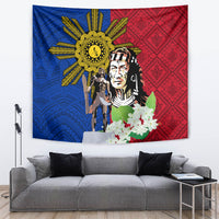 Philippines Lapu-Lapu Tapestry Filipino Sun Tattoo With Yakan Pattern LT03 Red - Polynesian Pride