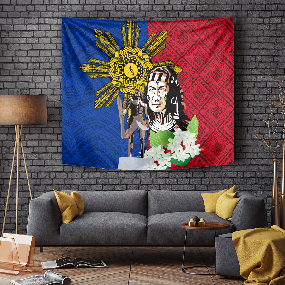 Philippines Lapu-Lapu Tapestry Filipino Sun Tattoo With Yakan Pattern LT03 - Polynesian Pride