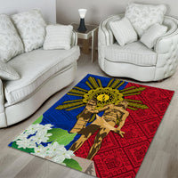 Philippines Lapu Lapu King Jasmine Flowers Area Rug Filipino Sun Tattoo LT03 - Polynesian Pride