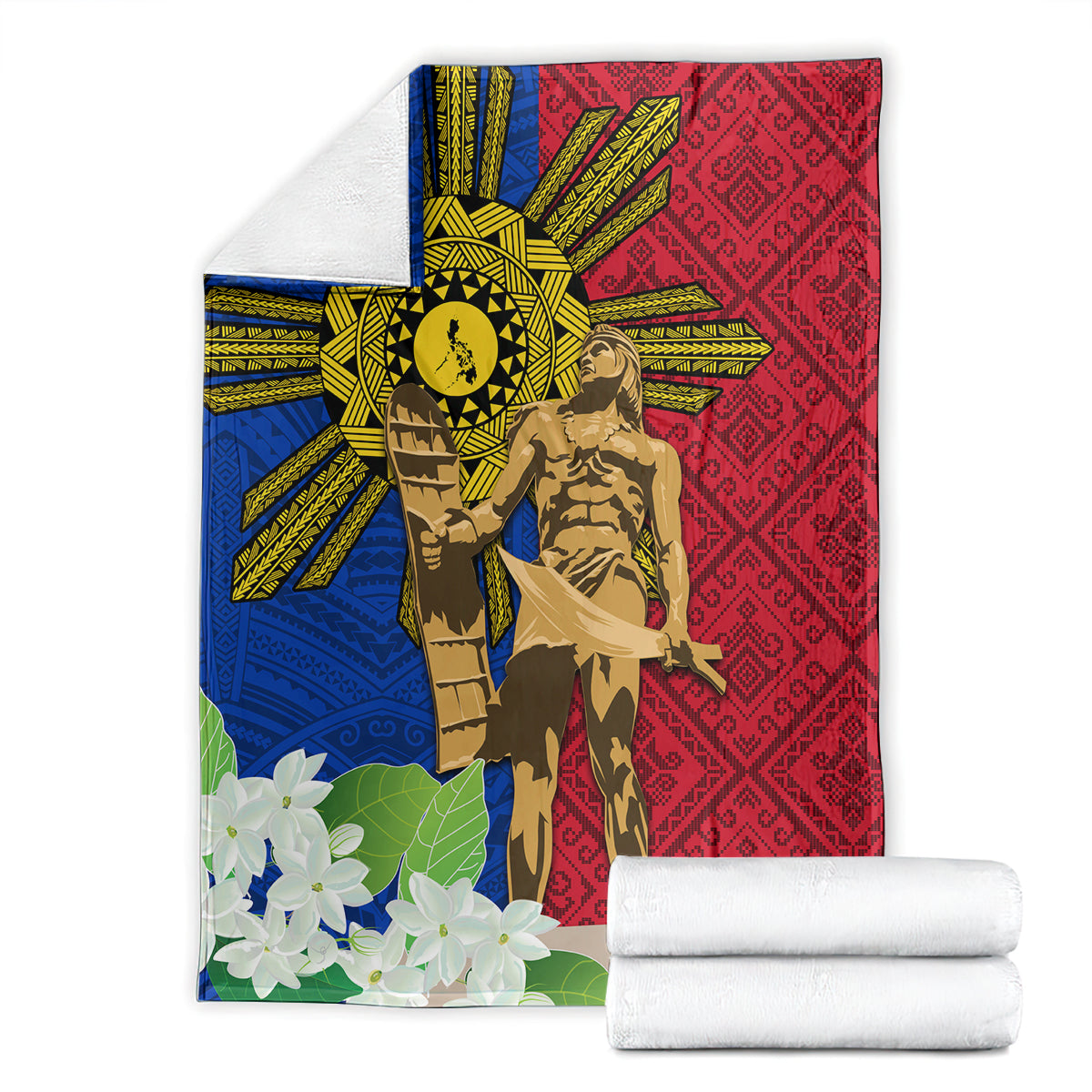 Philippines Lapu Lapu King Jasmine Flowers Blanket Filipino Sun Tattoo LT03 - Polynesian Pride