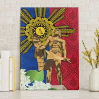 Philippines Lapu Lapu King Jasmine Flowers Canvas Wall Art Filipino Sun Tattoo LT03 Without Frame Red - Polynesian Pride