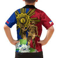 Philippines Lapu Lapu King Jasmine Flowers Kid Hawaiian Shirt Filipino Sun Tattoo LT03 - Polynesian Pride