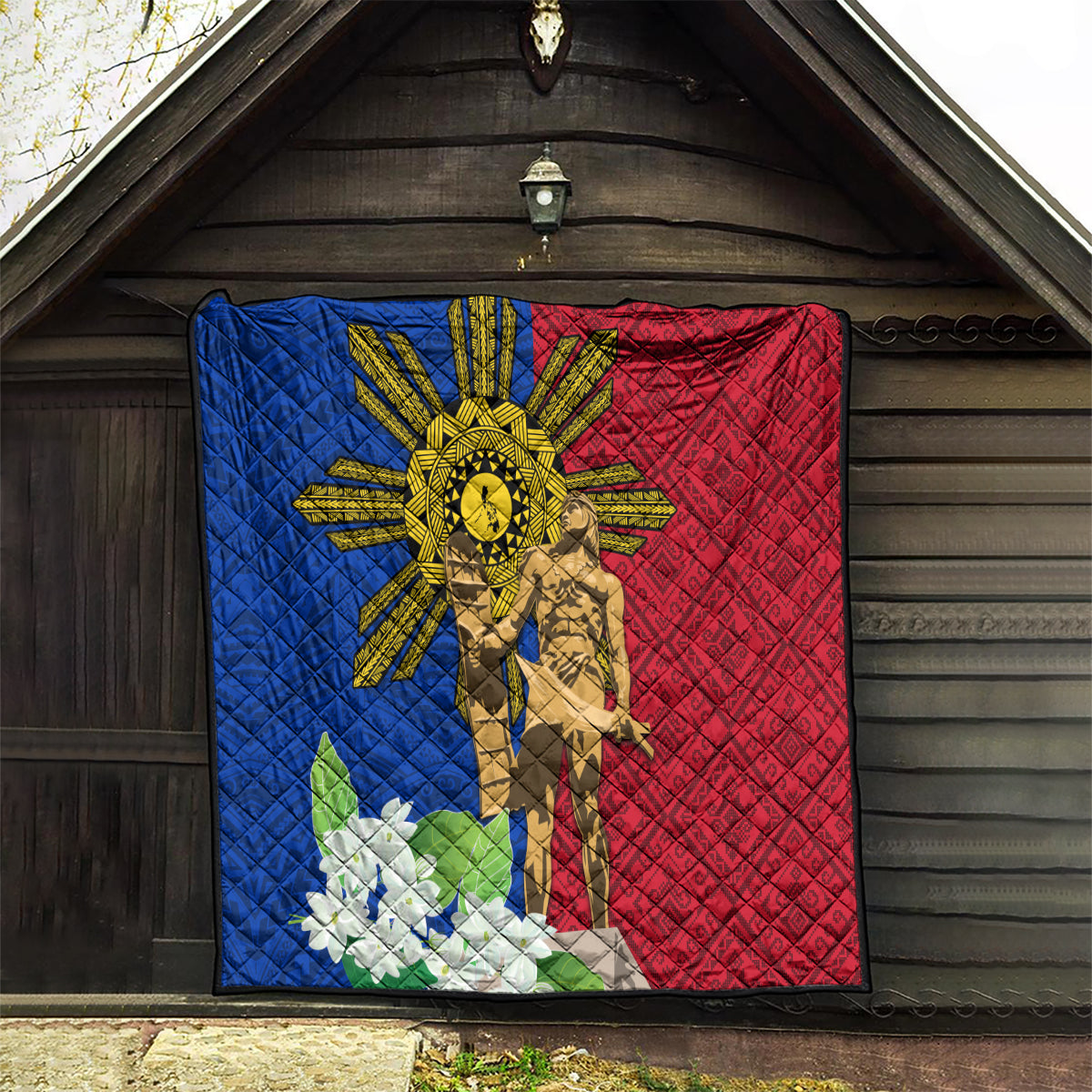 Philippines Lapu Lapu King Jasmine Flowers Quilt Filipino Sun Tattoo LT03 - Polynesian Pride