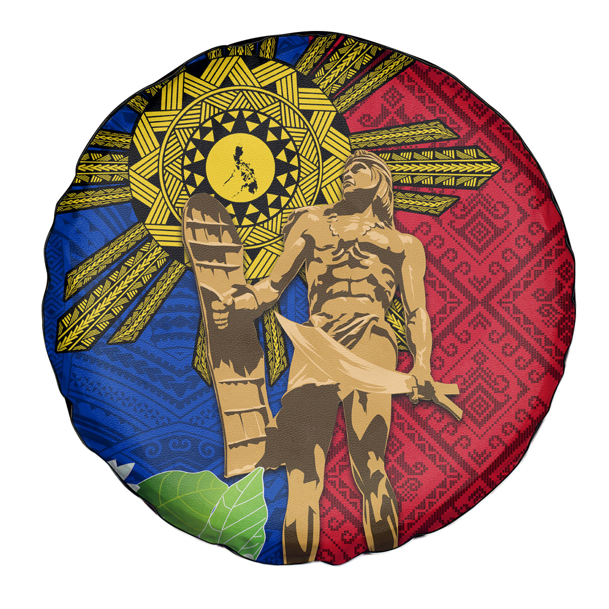 Philippines Lapu Lapu King Jasmine Flowers Spare Tire Cover Filipino Sun Tattoo LT03 - Polynesian Pride