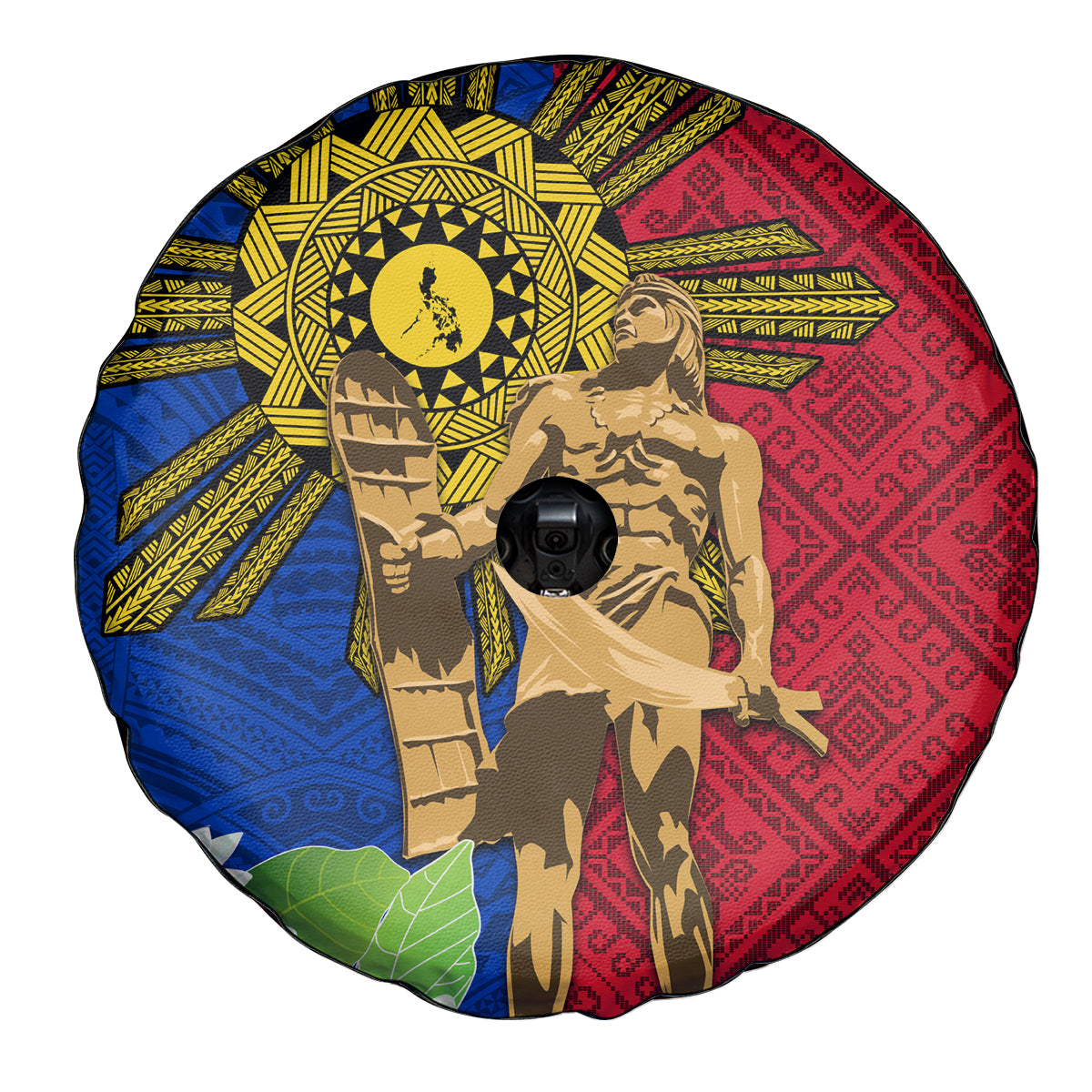 Philippines Lapu Lapu King Jasmine Flowers Spare Tire Cover Filipino Sun Tattoo LT03 - Polynesian Pride