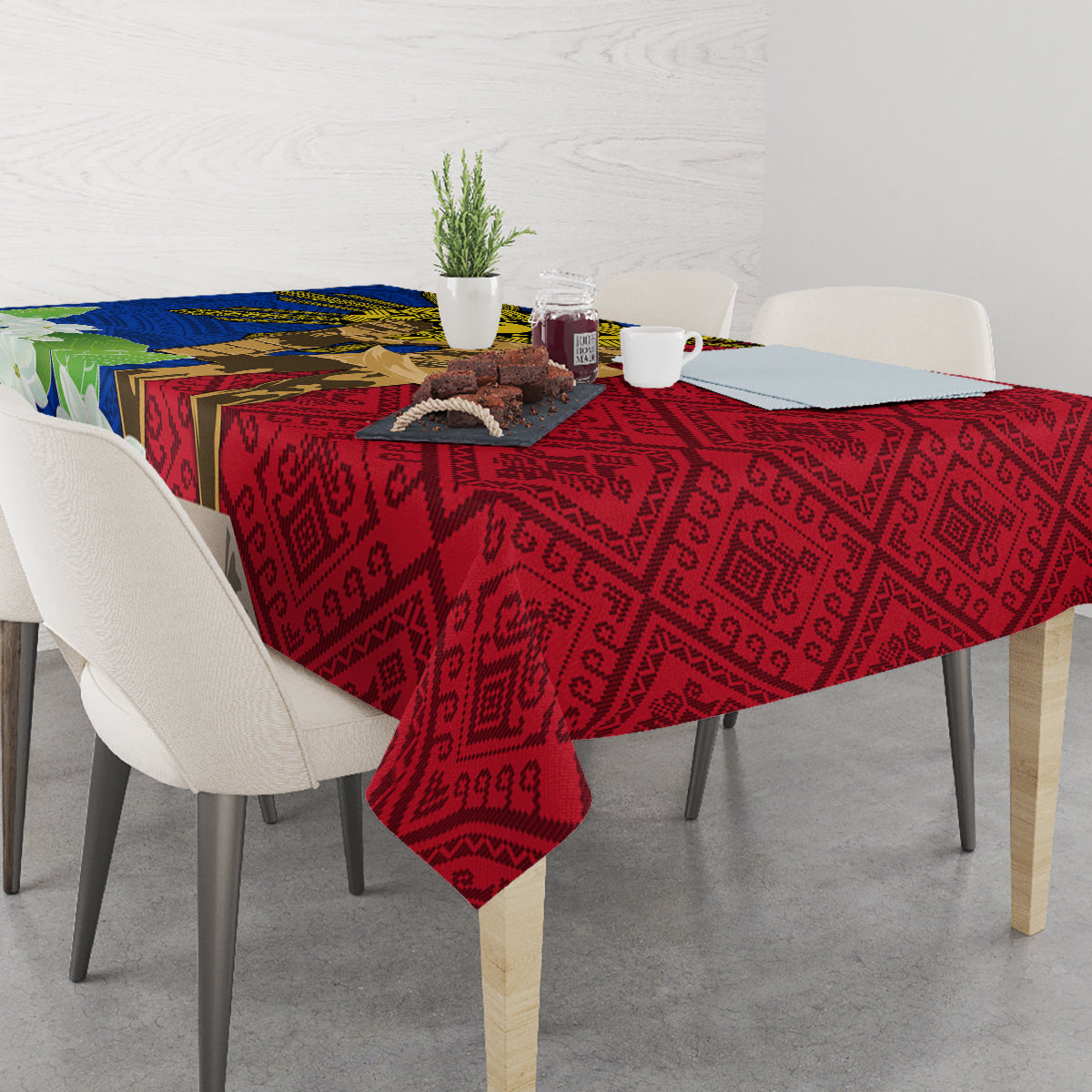 Philippines Lapu Lapu King Jasmine Flowers Tablecloth Filipino Sun Tattoo LT03 - Polynesian Pride