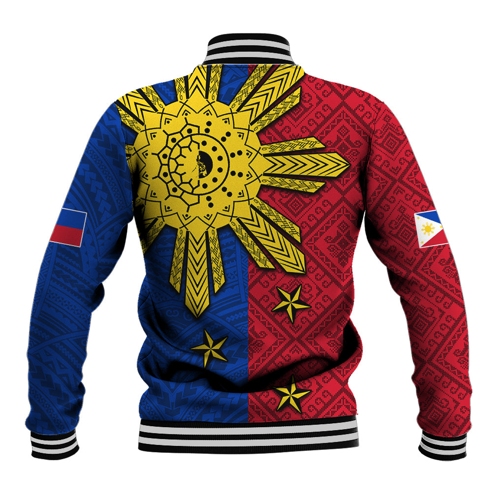 Philippines Sun Batok Tattoo Baseball Jacket Polynesian and Yakan Pattern LT03 - Polynesian Pride