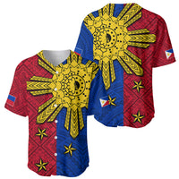 Philippines Sun Batok Tattoo Baseball Jersey Polynesian and Yakan Pattern LT03 - Polynesian Pride