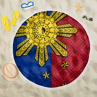 Philippines Sun Batok Tattoo Beach Blanket Polynesian and Yakan Pattern LT03 One Size 150cm Red - Polynesian Pride