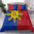 Philippines Sun Batok Tattoo Bedding Set Polynesian and Yakan Pattern