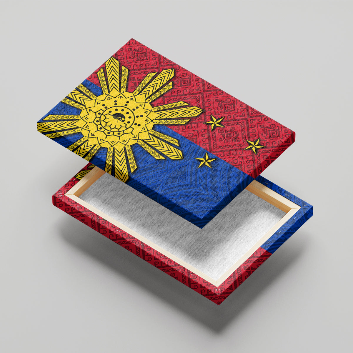 Philippines Sun Batok Tattoo Canvas Wall Art Polynesian and Yakan Pattern LT03 - Polynesian Pride