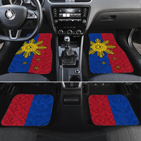 Philippines Sun Batok Tattoo Car Mats Polynesian and Yakan Pattern LT03 Set 4pcs Red - Polynesian Pride