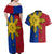 Philippines Sun Batok Tattoo Couples Matching Off Shoulder Maxi Dress and Hawaiian Shirt Polynesian and Yakan Pattern