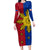 Philippines Sun Batok Tattoo Family Matching Long Sleeve Bodycon Dress and Hawaiian Shirt Polynesian and Yakan Pattern