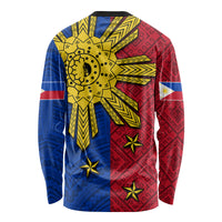 Philippines Sun Batok Tattoo Long Sleeve Shirt Polynesian and Yakan Pattern LT03 - Polynesian Pride